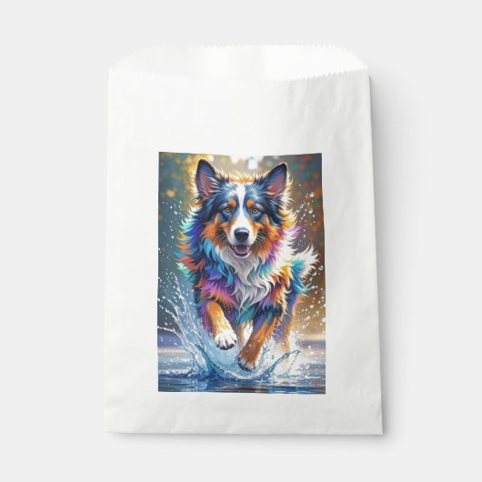 Kleurrijke reus vrolijke speelse grappige hond, sp bedankzakje (Voorkant)