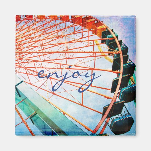 Kleurrijke reuzenrad carnaval genieten van scriptp magneet (Voorkant)