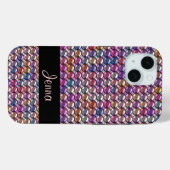 Kleurrijke Rhinestone met eigen naam Case-Mate iPhone Case (Achterkant (horizontaal))