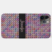 Kleurrijke Rhinestone met eigen naam Case-Mate iPhone Case (Achterkant (horizontaal))