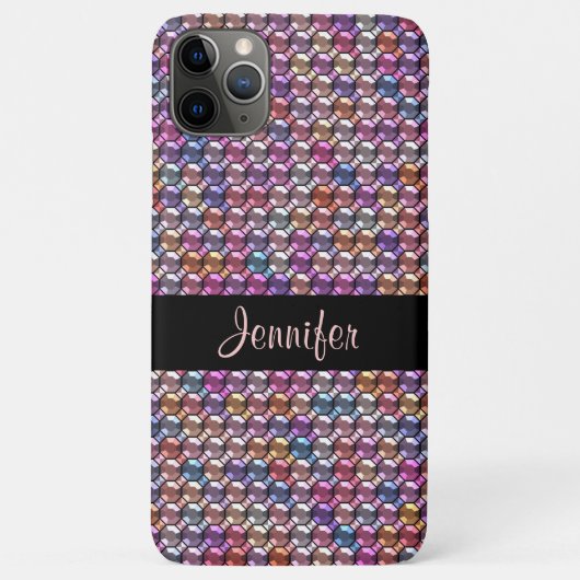 Kleurrijke Rhinestone met eigen naam Case-Mate iPhone Case (Achterkant)
