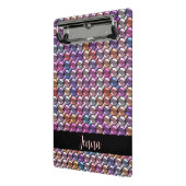 Kleurrijke Rhinestone met eigen naam Mini Klembord (Angled2)