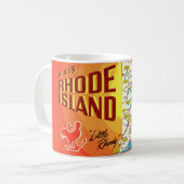 Kleurrijke  Rhode Island Kaart Mok (Voorkant links)