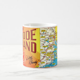 Kleurrijke  Rhode Island Kaart Mok