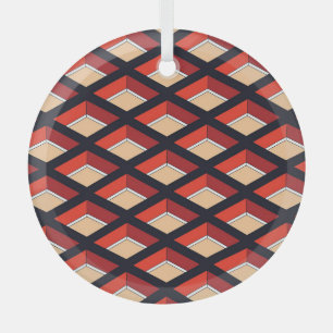 Kleurrijke Rhombus: geometrische achtergrond Glas Ornament