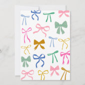 Kleurrijke Ribbon Bow Knot Script Vrijgezellenfees Kaart (Achterkant)