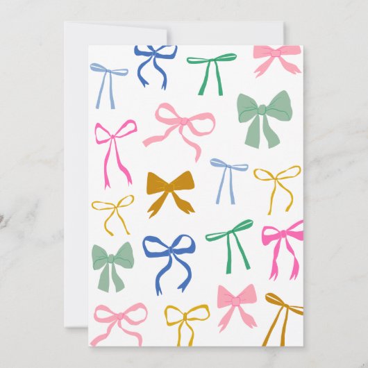Kleurrijke Ribbon Bow Knot Script Vrijgezellenfees Kaart (Achterkant)