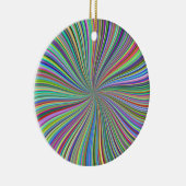 Kleurrijke Ribbon Spiral Swirling Optische Kunst Keramisch Ornament (Rechts)