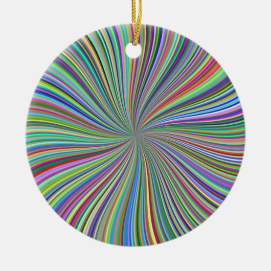 Kleurrijke Ribbon Spiral Swirling Optische Kunst Keramisch Ornament (Voorkant)