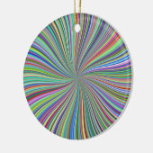 Kleurrijke Ribbon Spiral Swirling Optische Kunst Keramisch Ornament (Links)