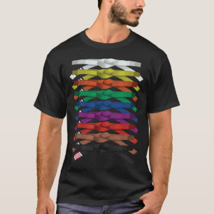 Kleurrijke Riemen Karate Kung Fu Judo Jiu Jitsu Ge T-shirt