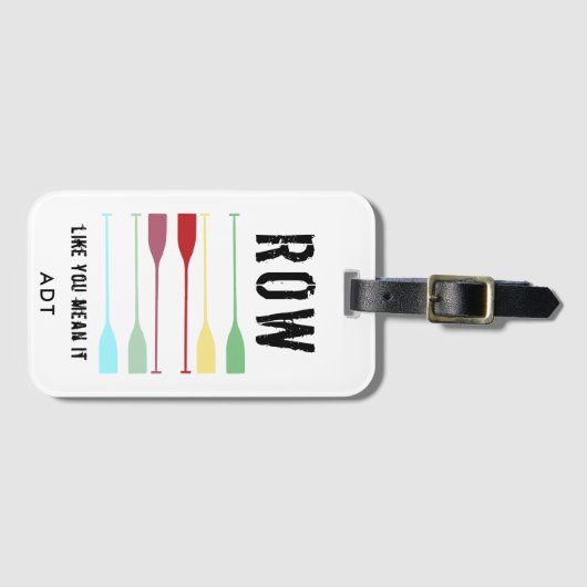 Kleurrijke riemen roeien zoals je het meent bagagelabel (Voorkant (horizontaal))