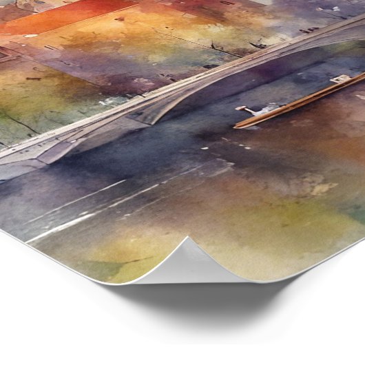 Kleurrijke Riga Letland Baltische Waterverf Poster (Hoek)