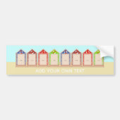Kleurrijke rij Beach Huts Summer Custom Text Bumpersticker (Voorkant)