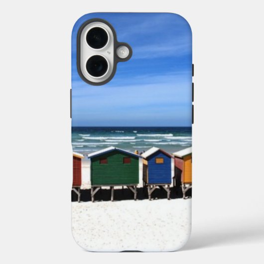 Kleurrijke rij strandhuisjes Case-Mate iPhone case (Achterkant)