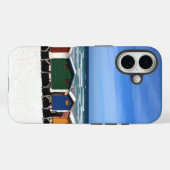 Kleurrijke rij strandhuisjes Case-Mate iPhone case (Achterkant (horizontaal))