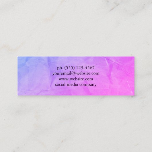 Kleurrijke rimpelstructuur mini visitekaartje (Achterkant)