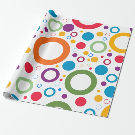 Kleurrijke Ringen  Cadeaupapier (Uitgerold)