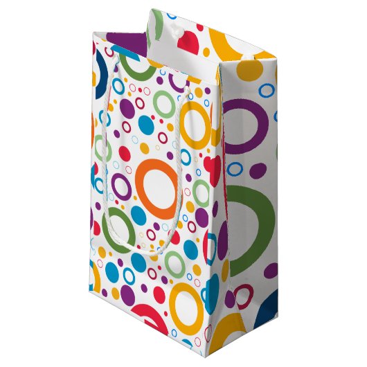 Kleurrijke Ringen Klein Cadeauzakje (Voorkant Gekanteld)
