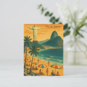 Kleurrijke Rio de Janeiro Brazilië Copacabana Beac Briefkaart (Staand voorkant)