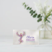 Kleurrijke Rising Phoenix Bird Visitekaartje (Staand voorkant)