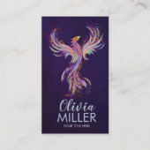Kleurrijke Rising Phoenix Bird Visitekaartje (Voorkant)