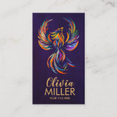Kleurrijke Rising Phoenix Bird Visitekaartje (Voorkant)