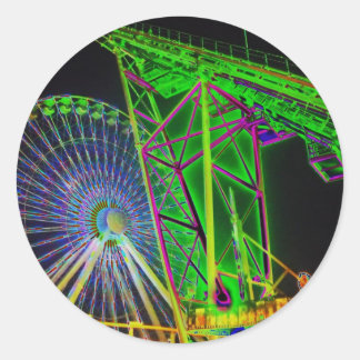 Kleurrijke ritten ronde sticker