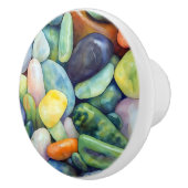 Kleurrijke River Pebbles Abstracte Natuur Waterver Keramische Knop (Rechts)