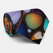 Kleurrijke River Rock Pebbles in Glas in lood Look Stropdas (Opgerold)