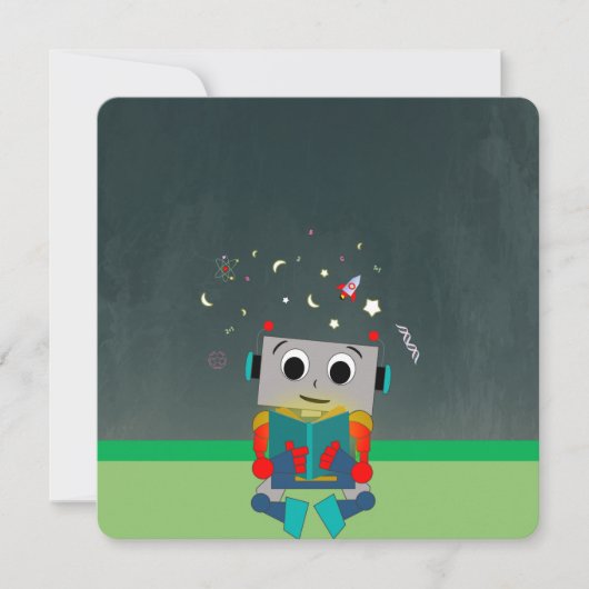 Kleurrijke Robot Kaart (Voorkant)