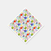 Kleurrijke Robot Party Servet (Hoek)