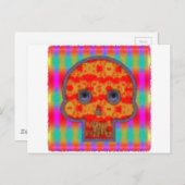 Kleurrijke robot schedel schilderen briefkaart (Voorkant / Achterkant)