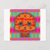 Kleurrijke robot schedel schilderen briefkaart (Voorkant)