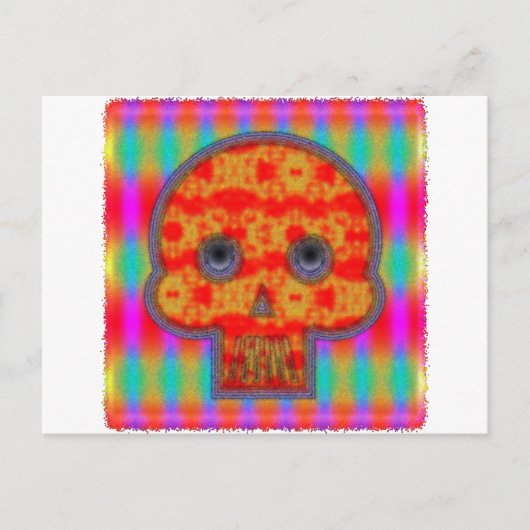 Kleurrijke robot schedel schilderen briefkaart (Voorkant)