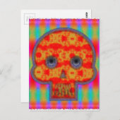 Kleurrijke robot schedel schilderen briefkaart (Voorkant / Achterkant)