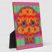 Kleurrijke robot schedel schilderen fotoplaat (Zijkant)