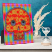 Kleurrijke robot schedel schilderen fotoplaat (Zijkant)