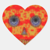 Kleurrijke robot schedel schilderen hart sticker (Voorkant)