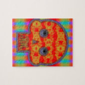 Kleurrijke robot schedel schilderen legpuzzel (Horizontaal)