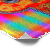 Kleurrijke robot schedel schilderen poster (Hoek)