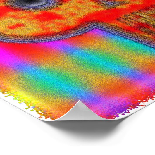 Kleurrijke robot schedel schilderen poster (Hoek)