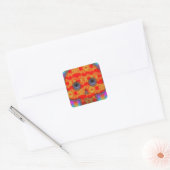Kleurrijke robot schedel schilderen vierkante sticker (Envelop)
