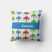 Kleurrijke Robots Kinder Gepersonaliseerd Kussen (Achterkant)