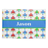 Kleurrijke Robots Kinder Gepersonaliseerd Kussensloop (Achterkant)