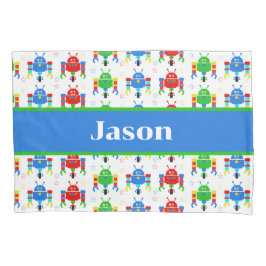 Kleurrijke Robots Kinder Gepersonaliseerd Kussensloop