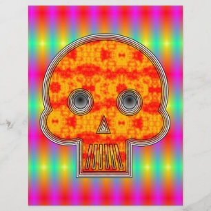 Kleurrijke robots schedel op regenboogachtergrond