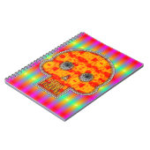 Kleurrijke robots schedel op regenboogachtergrond notitieboek (Linkerzijde)