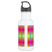 Kleurrijke robots schedel op regenboogachtergrond waterfles  (Achterkant)