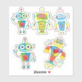 Kleurrijke Robots Vinyl Sticker (Vel)